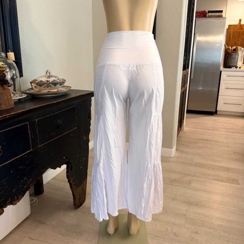 BALI QUEEN Summer Casual Flowing Rayon Gathered Layered Big Leg Pants